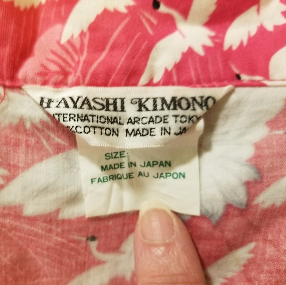 Japanese Hayashi Kimono white cranes on Pink - Picture 4 of 9